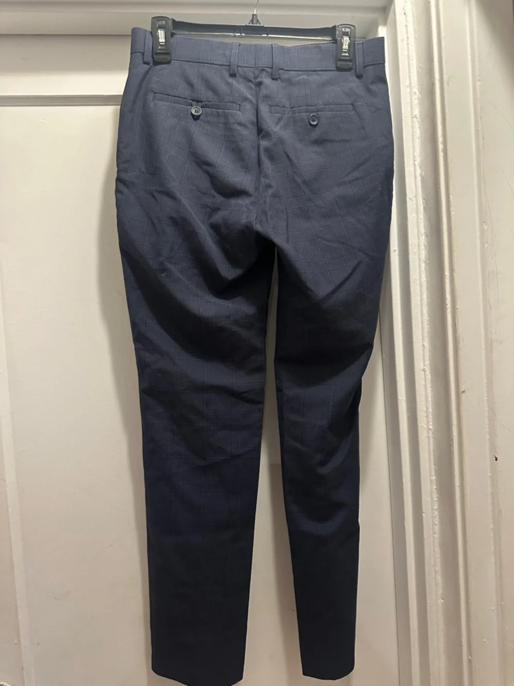Banana Republic Men's Navy Windowpane Dress Pants Preloved